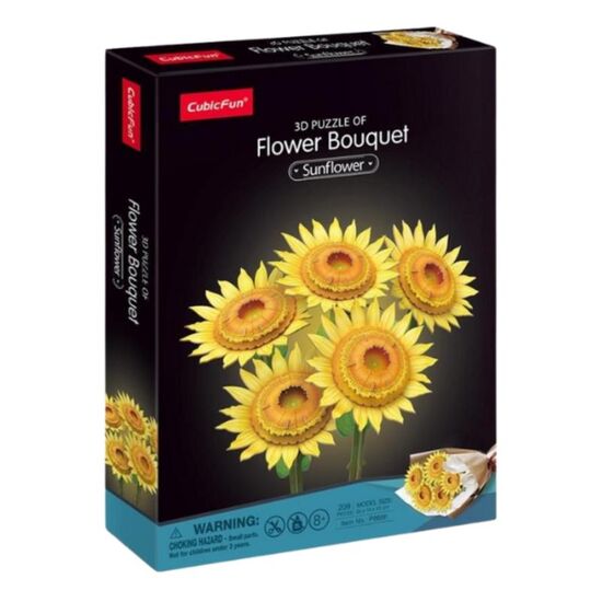 Puzzle 3D CUBICFUN Buchet de flori – Floarea soarelui, 180 piese, 3 image