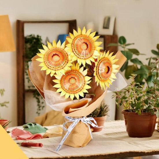 Puzzle 3D CUBICFUN Buchet de flori – Floarea soarelui, 180 piese, 4 image