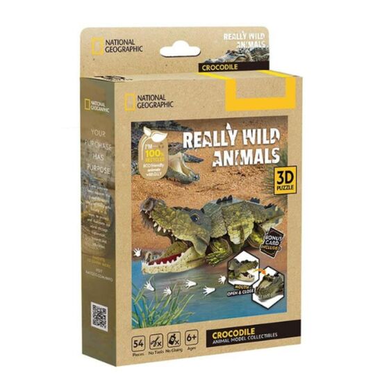Puzzle 3D CUBICFUN Crocodil, 54 piese, 3 image