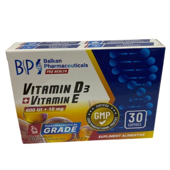 Supliment alimentar BALKAN PHARM Vitamina D3+Vitamina E, 30 capsule, 2 image