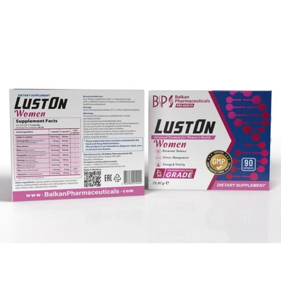 Пищевая добавка BALKAN PHARM LustOn Women, 90 капсул, изображение 3