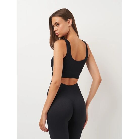 Бесшовный спортивный топ женский Giulia Top Rib, черный, L/XL, изображение 2
