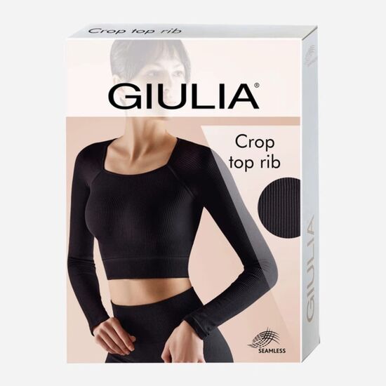 Женский кроп-топ Giulia Rib, бесшовный, голубой, One Size, изображение 3