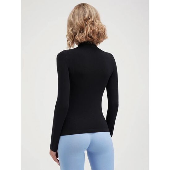 Женский лонгслив Giulia Neck, бесшовный, чёрный, L/XL, изображение 2