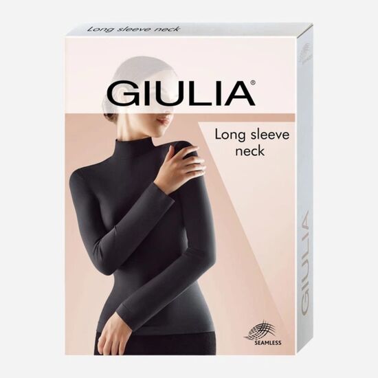 Женский лонгслив Giulia Neck, бесшовный, чёрный, L/XL, изображение 3
