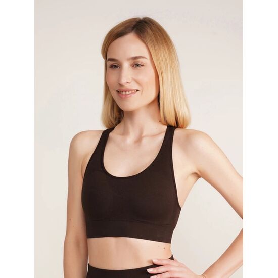 Бесшовный спортивный топ женский Giulia Top Energy, серо-коричневый, L/XL