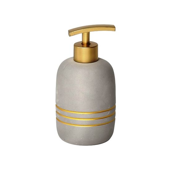 Dozator pentru sapun lichid Golden Stripes, gri, ceramica, 400 ml, 2 image