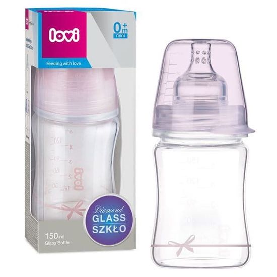 Бутылочка LOVI 74/104 Baby Shower, стеклянная,  для девочки, 150 мл, изображение 2