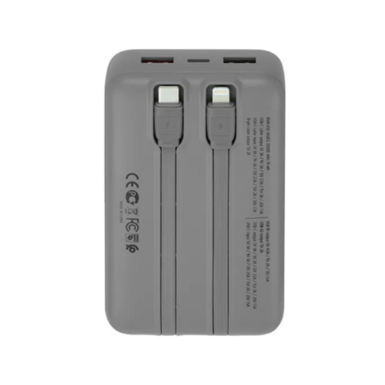 Внешний аккумулятор Rivacase VA2612, 20000 мАч, QC 3.0/PD 30W, 2 встроенных кабеля, изображение 3