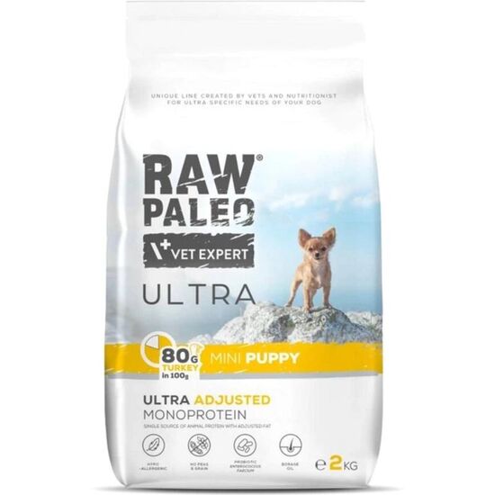 Hrana uscata VET EXPERT Raw Paleo ULTRA, Pentru catelusi, Curcan, 2 kg