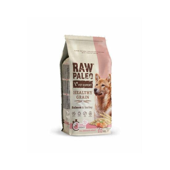 Сухой корм VET EXPERT Raw Paleo, Для взрослых собак, Лосось и Ячмень, 10 кг