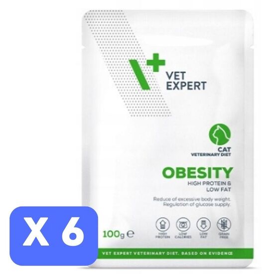Набор Влажный корм для кошек VET EXPERT Diet Obesity, 100 г х 6 шт