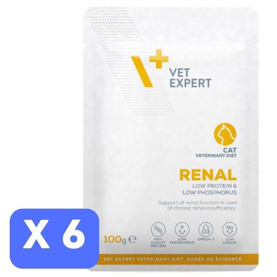 Набор Влажный корм для кошек VET EXPERT Diet Renal, 100 г х 6 шт
