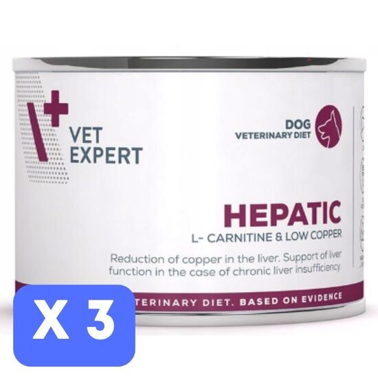 Set Hrana umeda VET EXPERT Diet Hepatic pentru caini adulti, 200 g х 3 buc