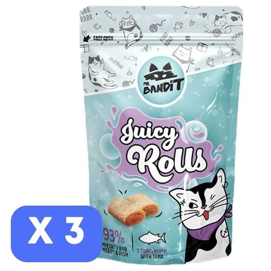 Набор Лакомство для кошек MR. BANDIT CAT Juicy Rolls с лососем, 40 г х 3 шт