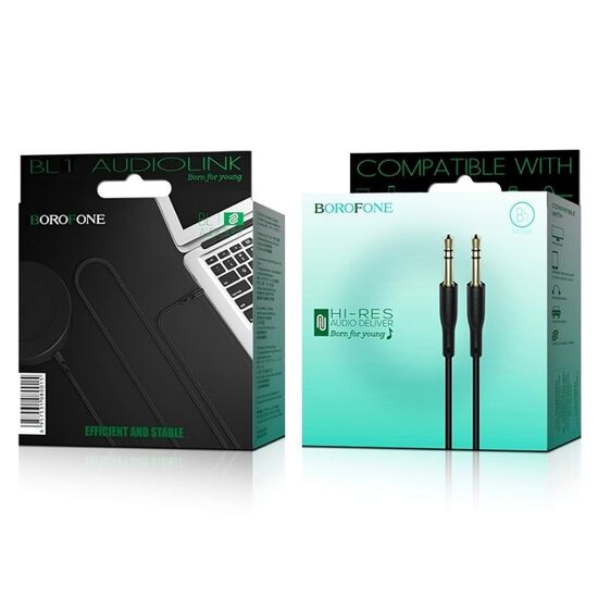 Кабель аудио BOROFONE 3.5–3.5 BL1 Audiolink, TPE, 1 м, чёрный, изображение 3