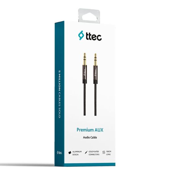 Cablu audio TTEC 3.5 mm – 3.5 mm, 1 m, negru, 3 image
