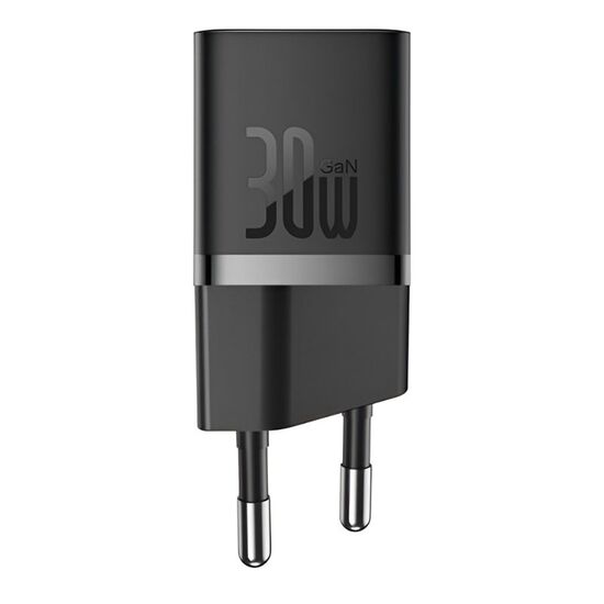 Сетевое зарядное устройство BASEUS GaN5 Mini 1хType-C 30 Вт, чёрное, изображение 3