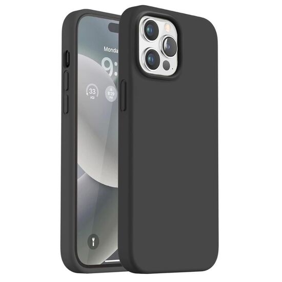 Чехол HELMET для iPhone 14 Pro Max Liquid Silicone, чёрный, изображение 2