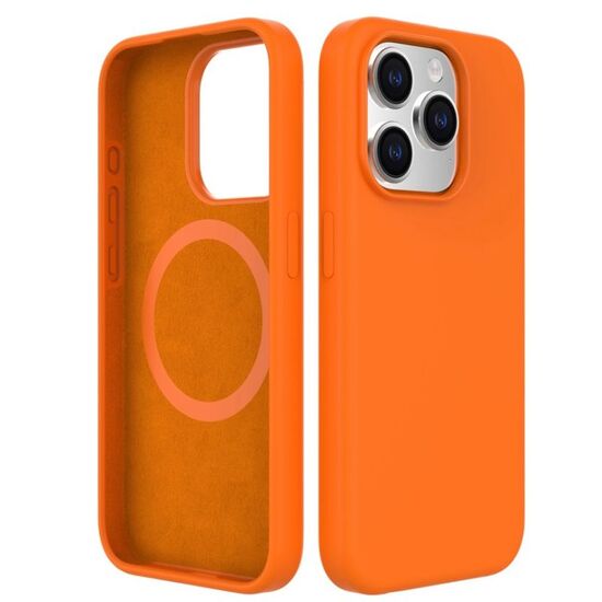 Чехол HELMET для iPhone 14 Pro Liquid Silicone, оранжевый