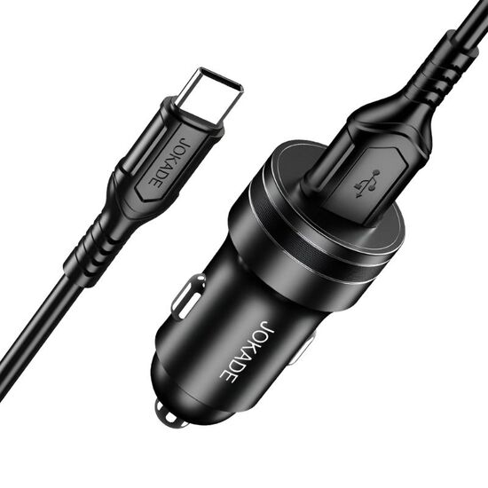 Încărcător auto JOKADE JH040, USB-A, cu cablu USB-A > Type-C, 18 W, Negru, 2 image