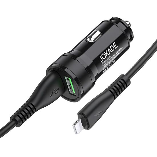 Încărcător auto JOKADE JH010, 2xUSB-A, Cu cablu USB-A > Lightning, 3,4 A, Negru, 2 image