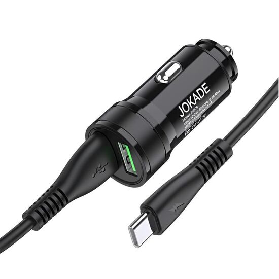 Încărcător auto JOKADE JH010, 2xUSB-A, cu cablu USB-A > Type-C, 3,4 A, Negru, 2 image