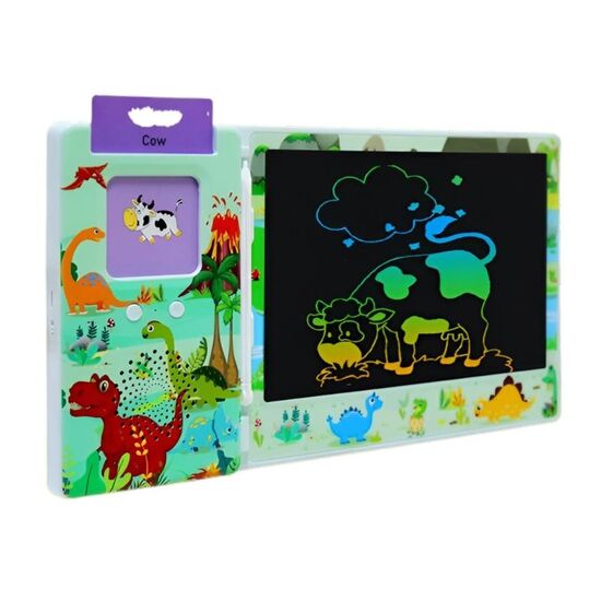 Tableta LCD pentru desen NEWLIGHT, 8,5", cu flashcarduri vorbitoare, Verde, 2 image