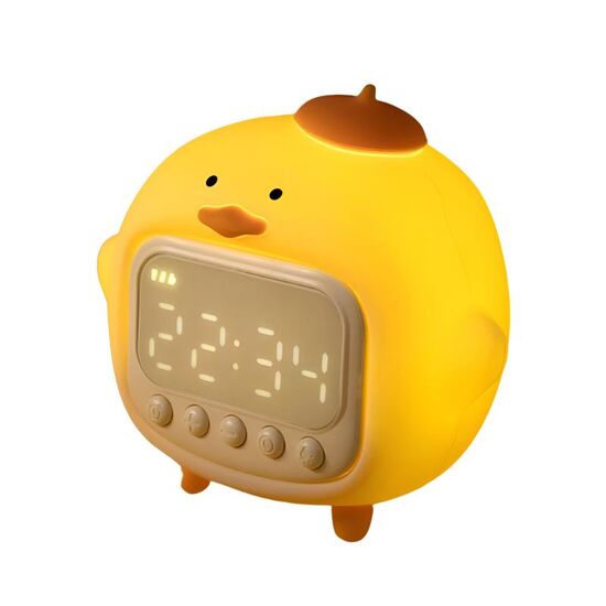 Lampa de veghe Cute Series Alarm Clock Tapping Duck, Alba, 3 image