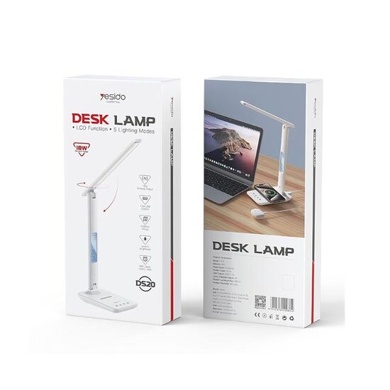 Настольная складная LED-лампа YESIDO, С зарядкой, 10 Вт, Белая, изображение 3