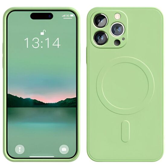 Husa WOO pentru iPhone 16 Pro Liquid Silicone MagSafe, verde