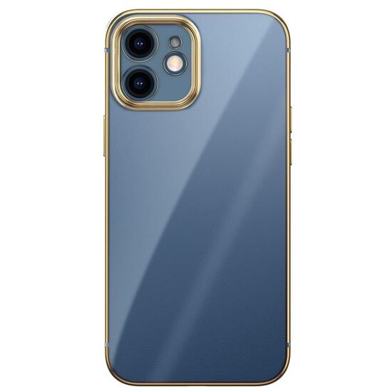 Husa BASEUS pentru iPhone 12 (2020) TPU Shining (Anti-fall), auriu, 2 image