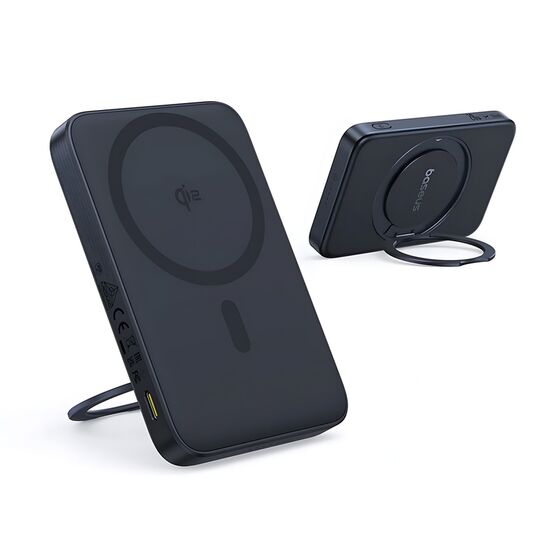 Baterie externă Baseus Magsafe PicoGo Qi2, Kickstand 5000mAh, 20W, Black, 4 image