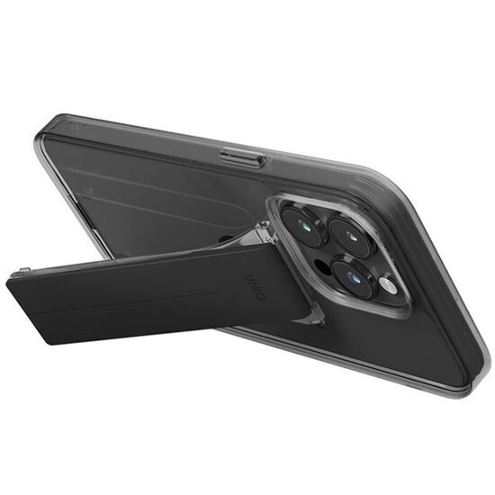 Husa UNIQ pentru iPhone 15 Pro Heldro Mount cu suport, fumuriu, 3 image