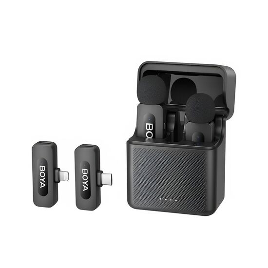 Микрофон Boya Combo 3 in1, 3 2TX+2RX+1 charging case, Black, изображение 2