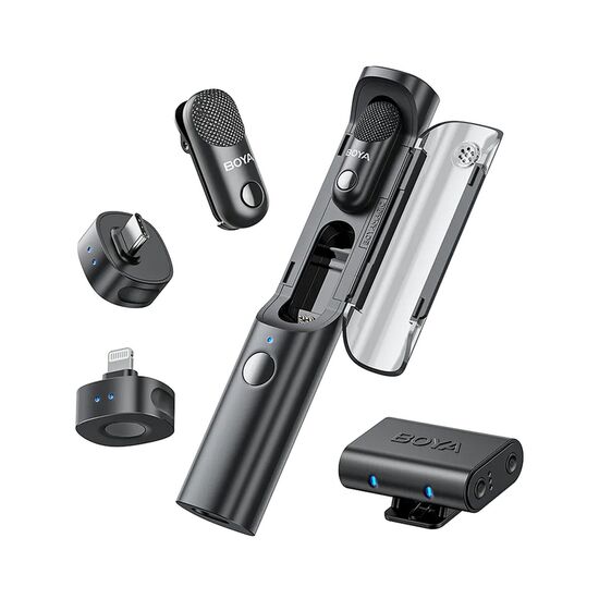 Microfon Boya Magic Wireless 4 in1, 3 RX + 2 TX + 1, Charging Case, Black, 2 image