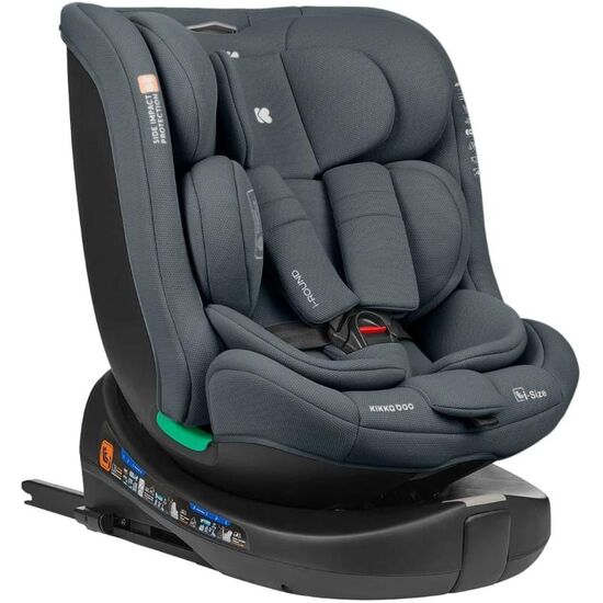 Scaun auto KIKKABOO Isofix i-Round, 0-36 kg, Dark Grey