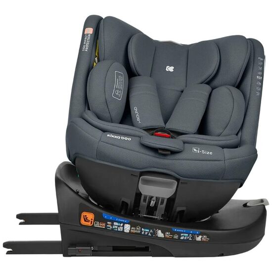Scaun auto KIKKABOO Isofix i-Round, 0-36 kg, Dark Grey, 8 image