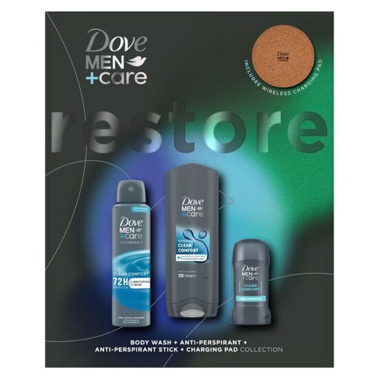 Подарок DOVE Men + Care Clean Comfort (SG 250мл + DEO 150мл + STK 50мл) + Charging Pad бесплатно, 2025, изображение 3
