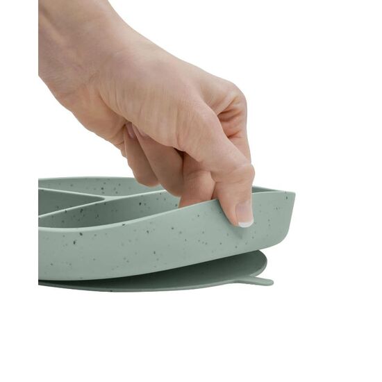 Farfurie KIKKABOO Platinum Silicone Sage, Sectionata, 2 image
