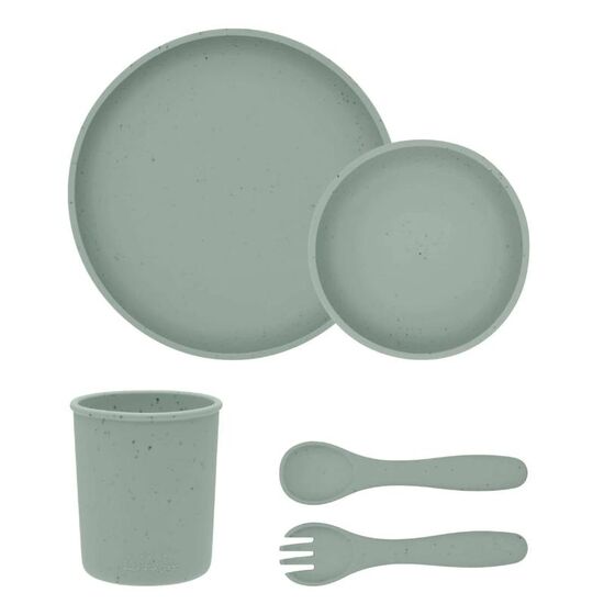 Set pentru hranire KIKKABOO Platinum Silicone Sage, Din 5 piese