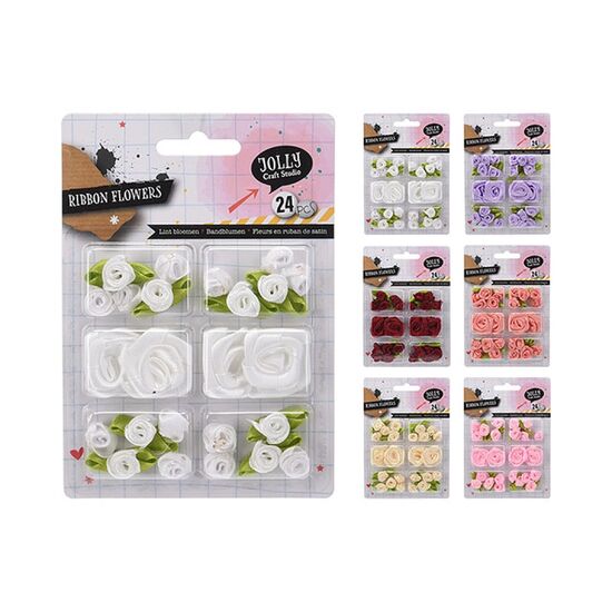 Set creativ pentru decor Jolly Craft Studio "Flori", 24 buc