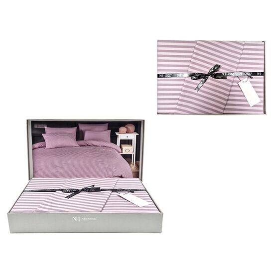 Постельное белье NH Stripe Satin, Евро 2, розовое