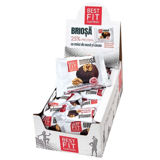 Set Briosa BEST FIT cu continut ridicat de proteina, cu nuci grecesti si cacao, 60 g х 3 buc, 3 image