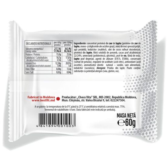 Set Briosa BEST FIT cu continut ridicat de proteina, cu nuci grecesti si cacao, 60 g х 3 buc, 2 image