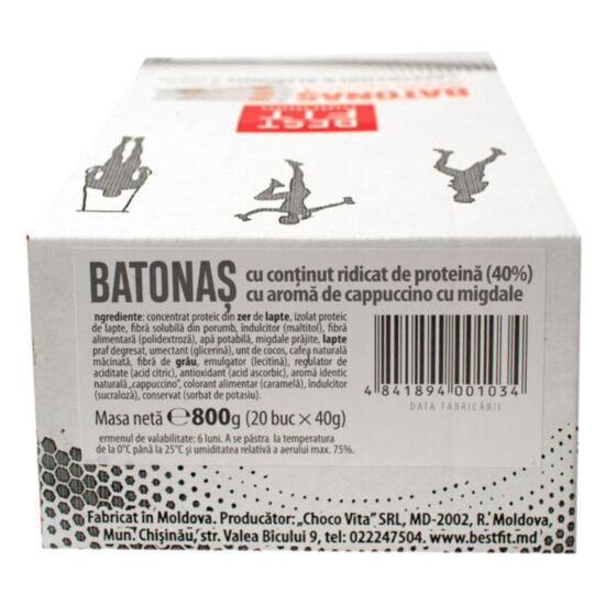 Set Baton proteic BEST FIT 40%, cu aroma de cappuccino si migdale, 40 g х 3 buc, 3 image