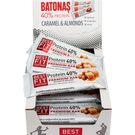 Набор Протеиновый батончик BEST FIT 40%, со вкусом карамели и миндаля, 40 г х 3 шт, изображение 2