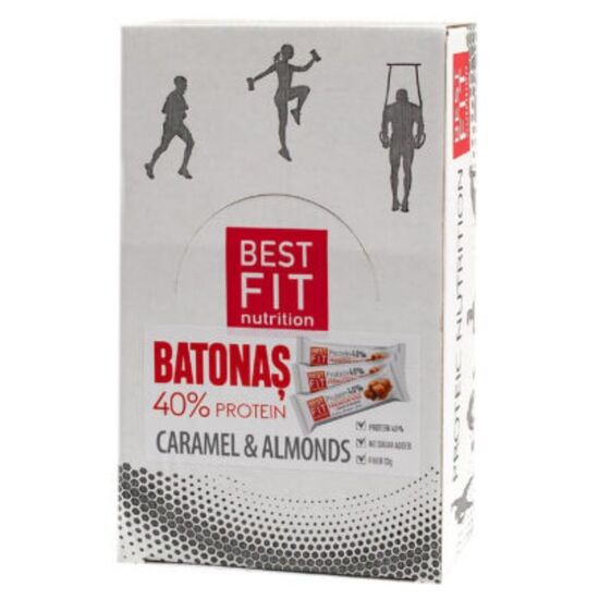 Набор Протеиновый батончик BEST FIT 40%, со вкусом карамели и миндаля, 40 г х 3 шт, изображение 4
