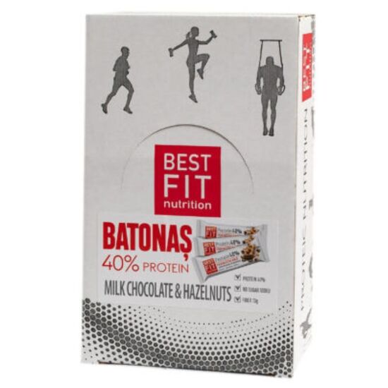 Set Baton proteic BEST FIT 40%, cu ciocolata cu lapte si alune de padure, 40 g х 3 buc, 4 image