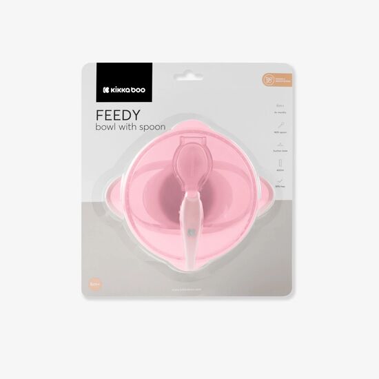 Миска с присоской и ложка Kikkaboo Feedy, Pink, изображение 3